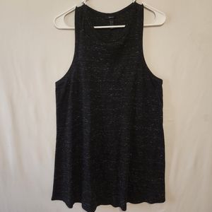 Dark Gray Ribbed Marled Heathered Tank Shift Dress